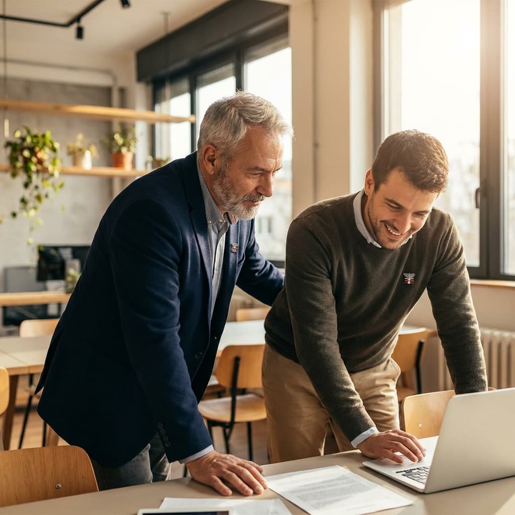 Veteran mentorship session in office